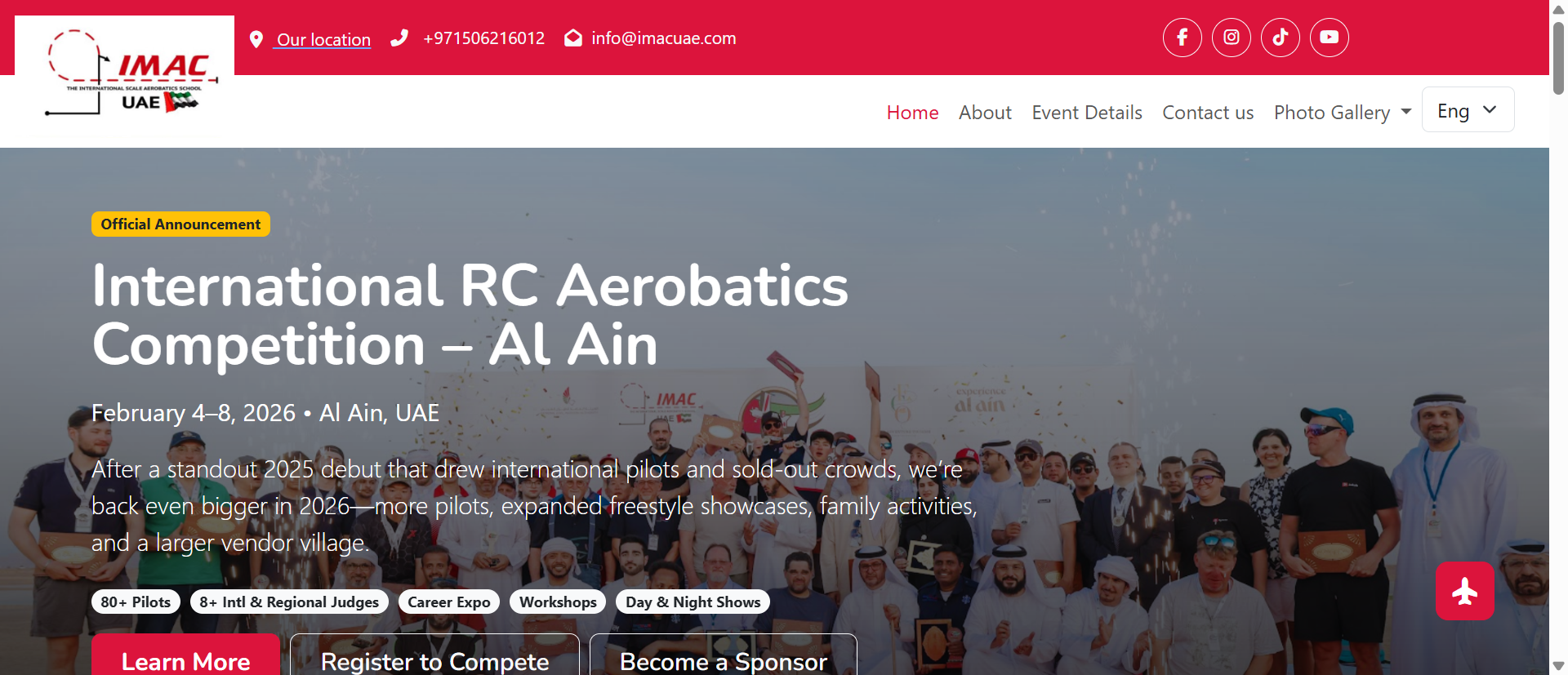 IMAC UAE event website preview